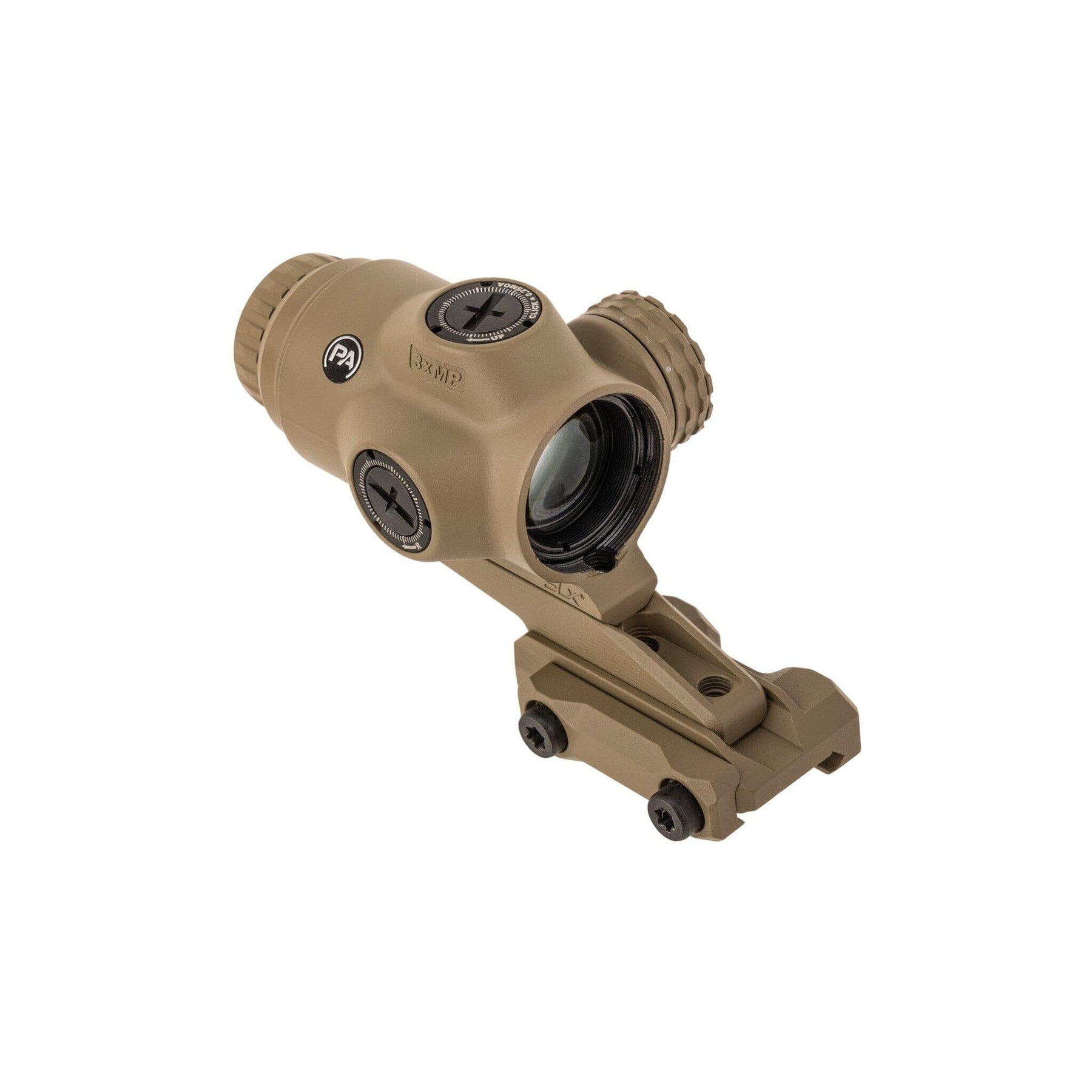 Primary Arms SLx 3X MicroPrism in Flat Dark Earth with the red illuminated ACSS Raptor yard reticle