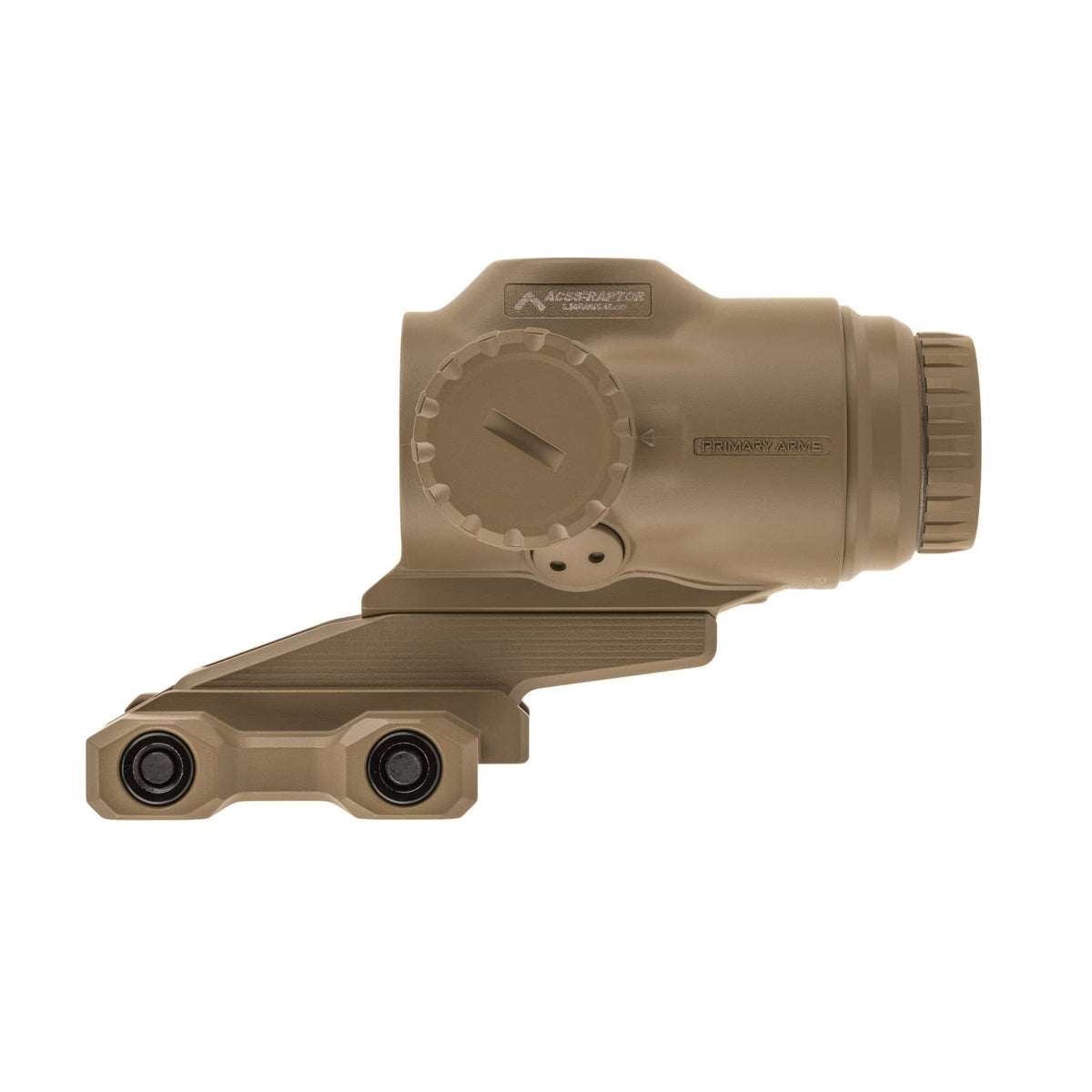 Primary Arms SLx 3X MicroPrism in Flat Dark Earth with an etched reticle usable with illumination off