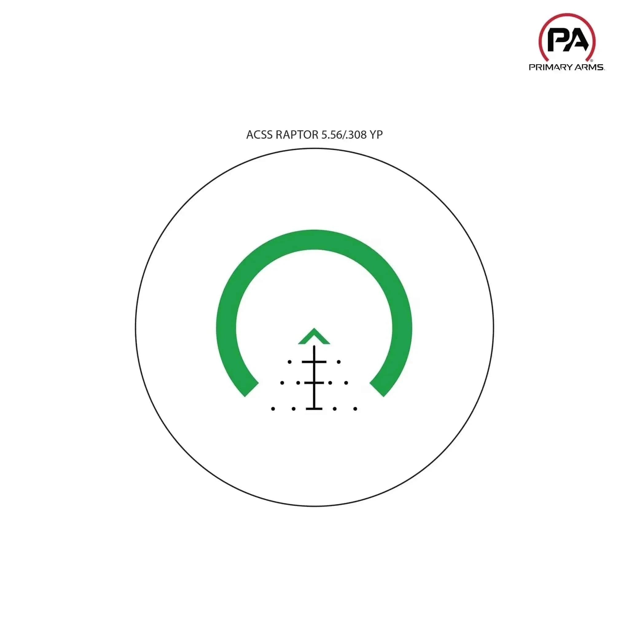 Primary Arms SLx 3× MicroPrism Scope - Green ACSS Raptor 5.56/.308 Yard Reticle - Black Prism Scope Primary Arms 