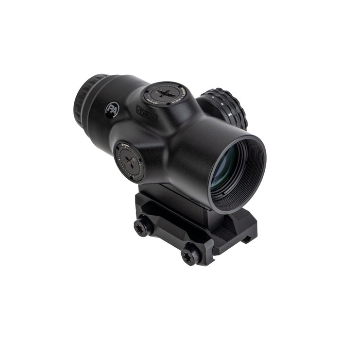 Primary Arms SLx 5X MicroPrism scope with the red illuminated ACSS Aurora MIL reticle