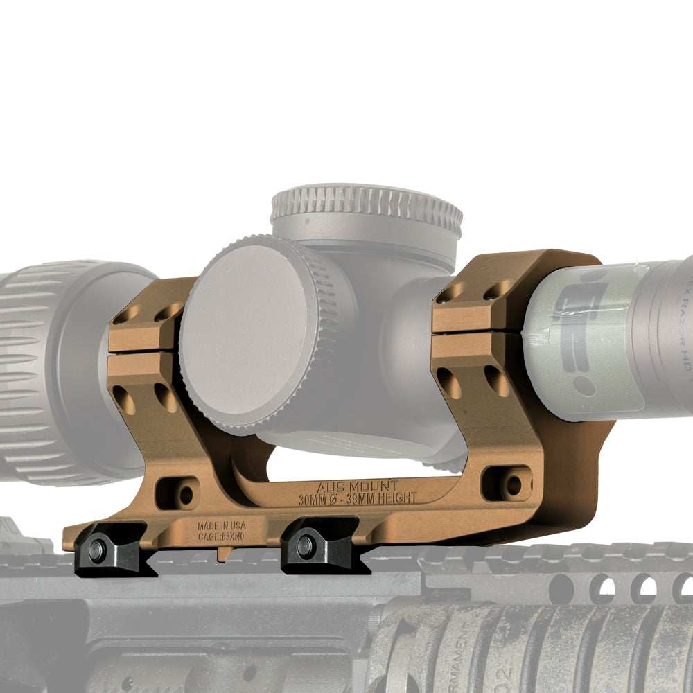 Reptilia AUS one-piece 30mm scope mount, 1.54 in. bore height, in Flat Dark Earth Anodize