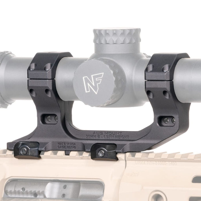Reptilia AUS one-piece 30mm scope mount, 1.93 in. bore height, in Black Anodize