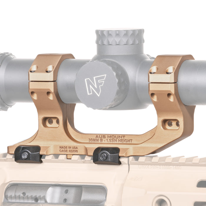 Reptilia AUS one-piece 30mm scope mount, 1.93 in. bore height, in Flat Dark Earth Anodized
