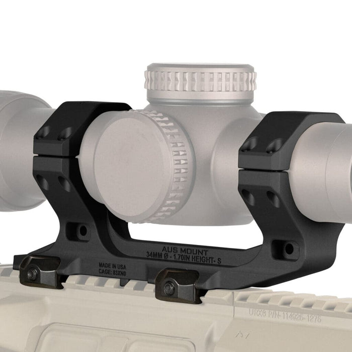 Reptilia AUS one-piece 34mm scope mount, 1.70 in. bore height, in Black Anodize