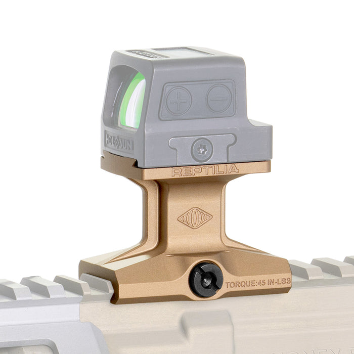 Reptilia DOT optic mount for Holosun 509T, 1.93 in. height, in Flat Dark Earth Anodized