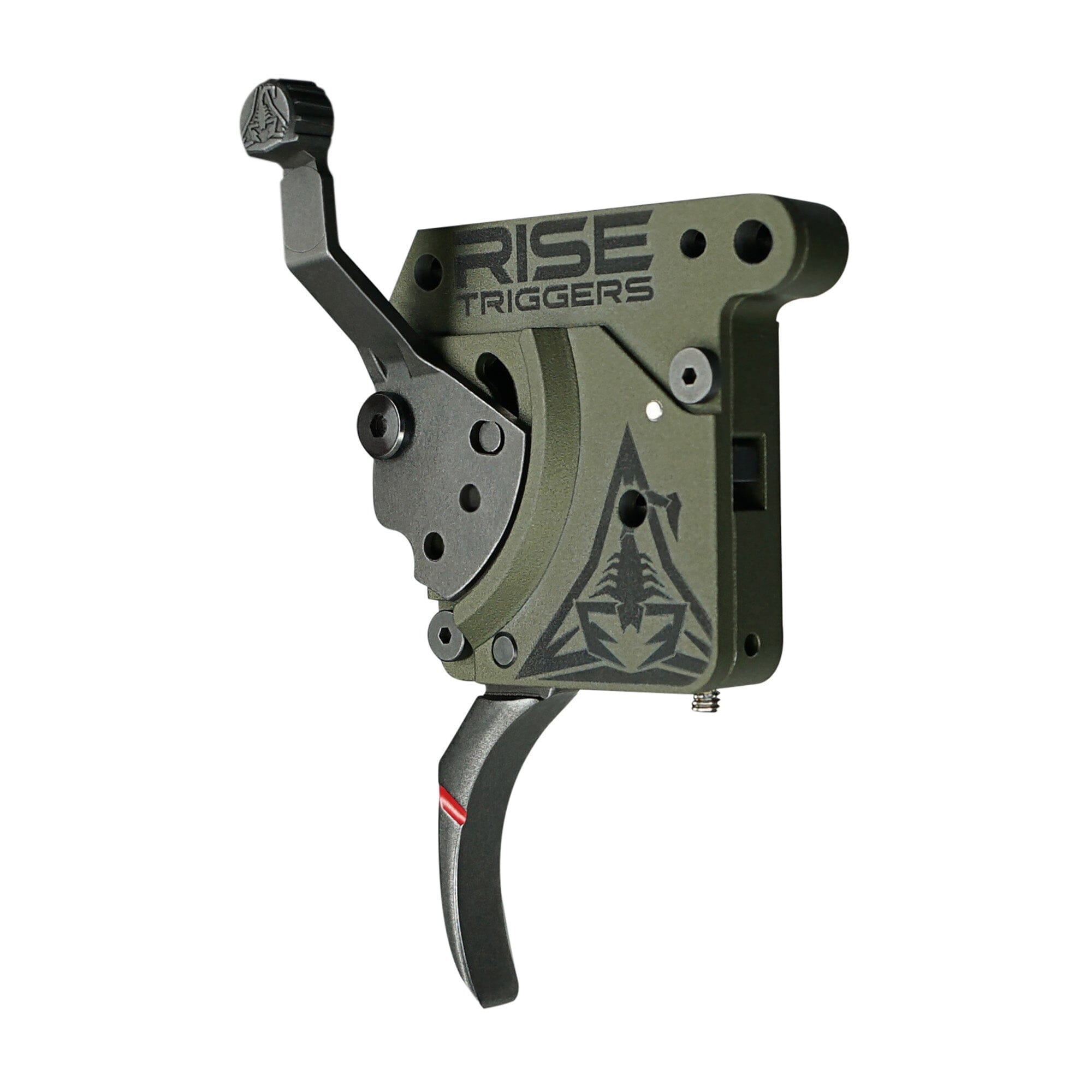 RISE Armament Reliant Hunter Remington 700 Drop-In Trigger w/ Bolt Release - Curved - Green/Black Trigger RISE Armament 