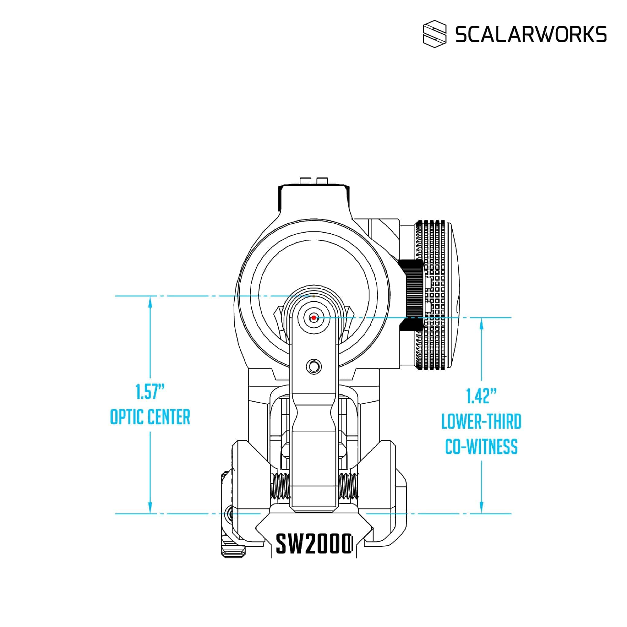 Scalarworks PEAK/02 Folding Iron Sight Set - 1.57" Compatible Iron Sights Scalarworks 
