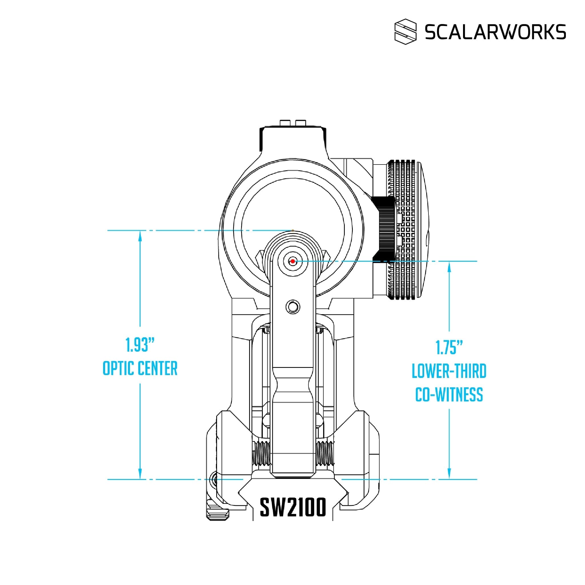 Scalarworks PEAK/02 Folding Iron Sight Set - 1.93" Compatible Iron Sights Scalarworks 