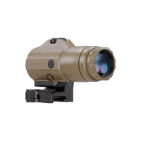 SIG Sauer JULIET4 4x magnifier in Flat Dark Earth showing the adjustable dioptre focus ring