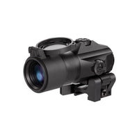 JULIET4 4x magnifier in black, intended to sit behind a red dot sight on a Picatinny rail