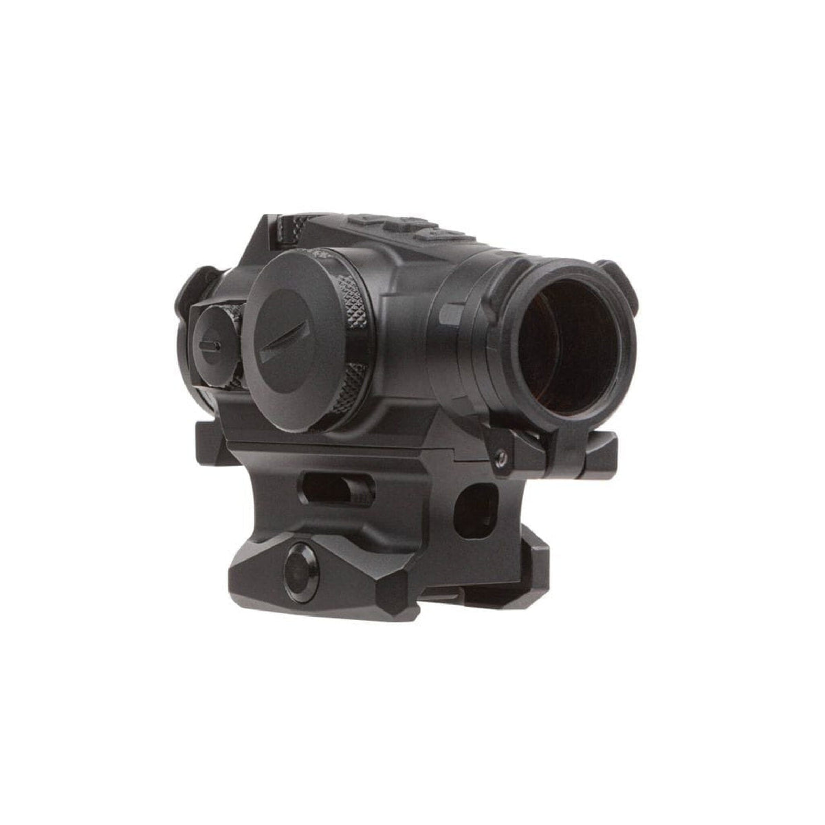 ROMEO4T-PRO 1x20 red dot sight in black, showing the control buttons and battery compartment