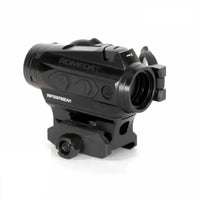 SIG Sauer ROMEO4T red dot sight showing the windage and elevation turrets at 0.5 MOA per click