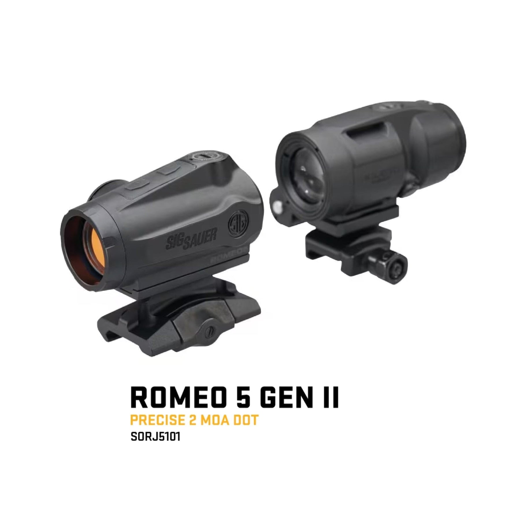 SIG Sauer ROMEO5 Gen II red dot sight supplied with the JULIET3-Micro magnifier as a matched pair