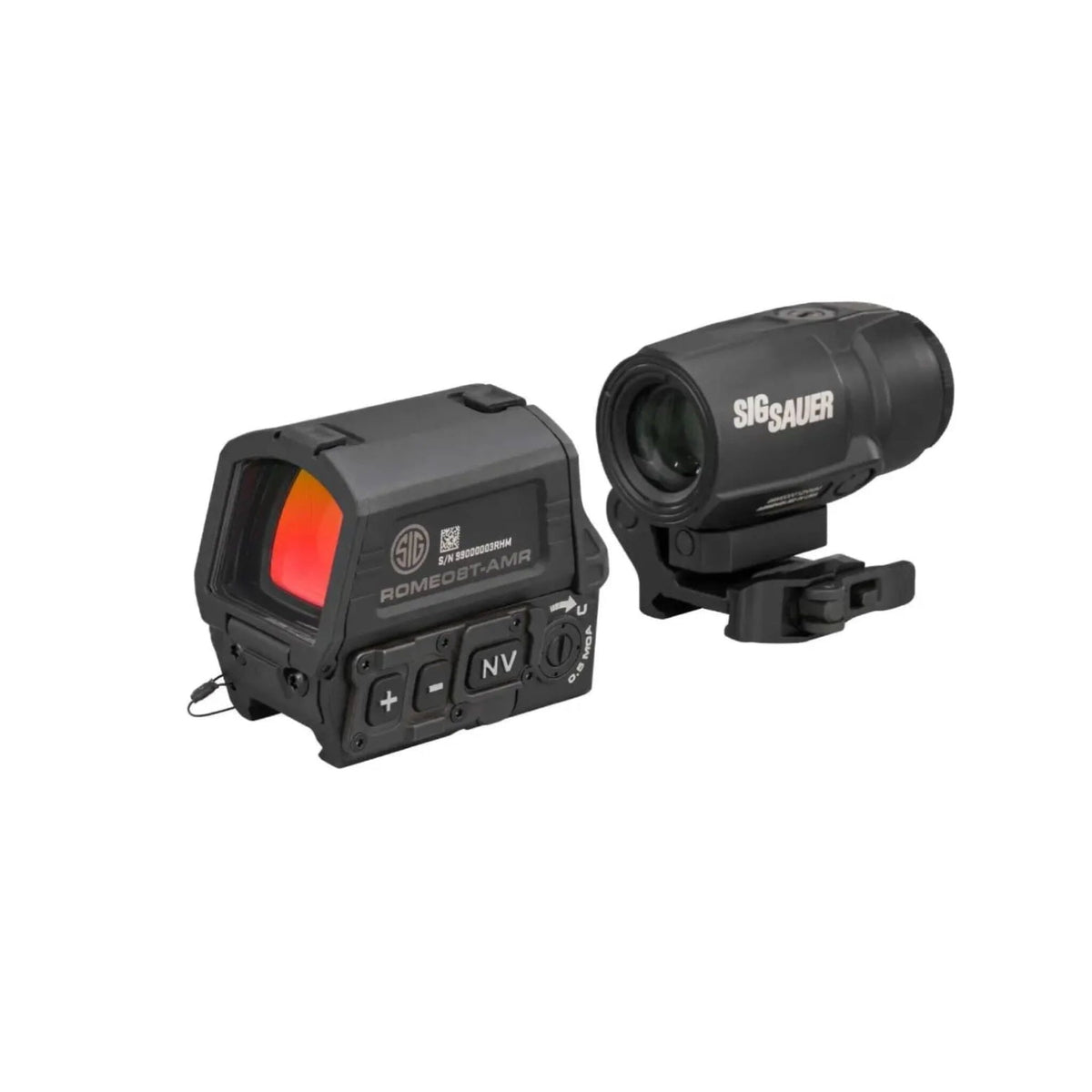 SIG Sauer ROMEO8T-AMR red dot sight and JULIET3T-AMR 3x magnifier combo kit in matte black