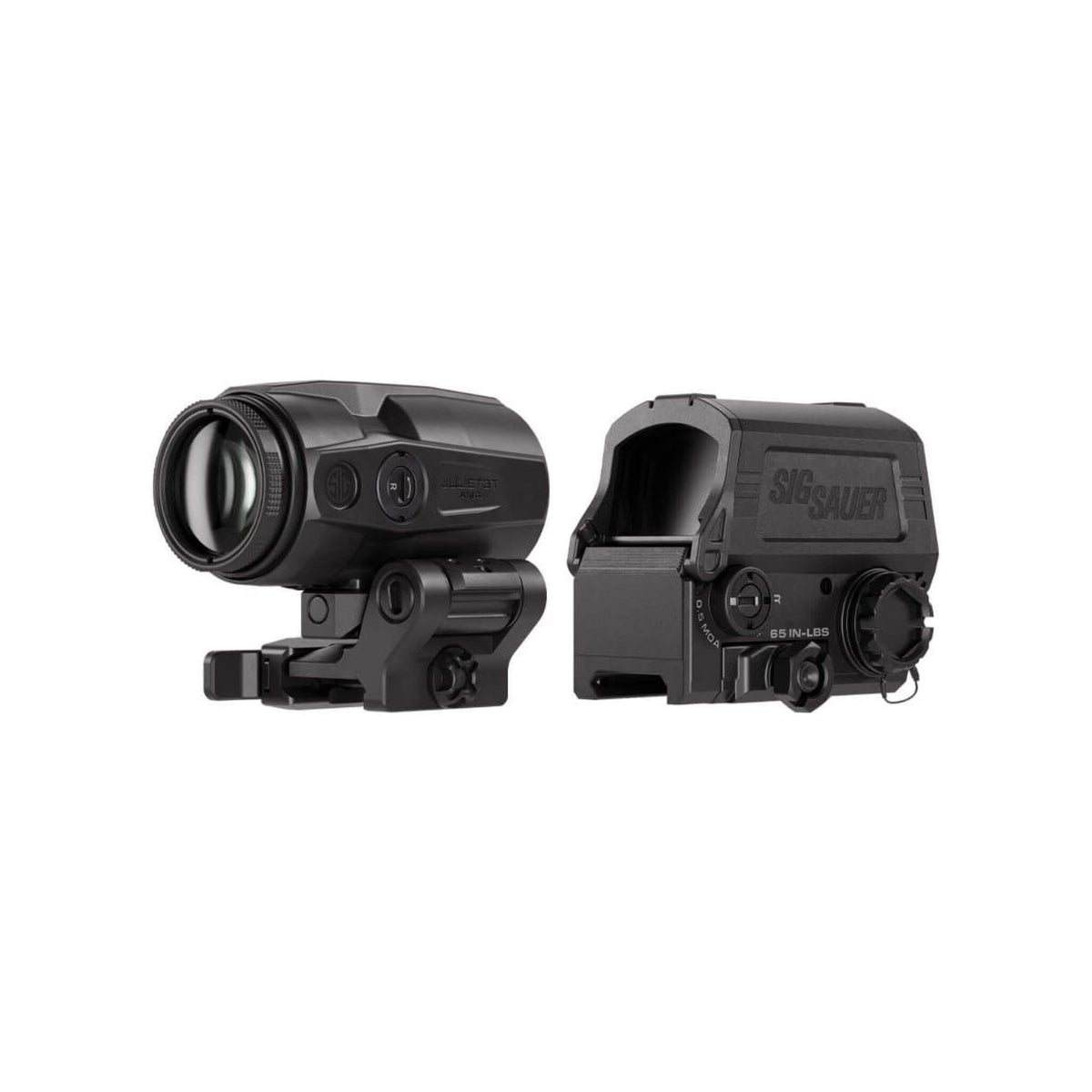 SIG Sauer ROMEO8T-AMR sight from the combo kit showing its windage and elevation turrets
