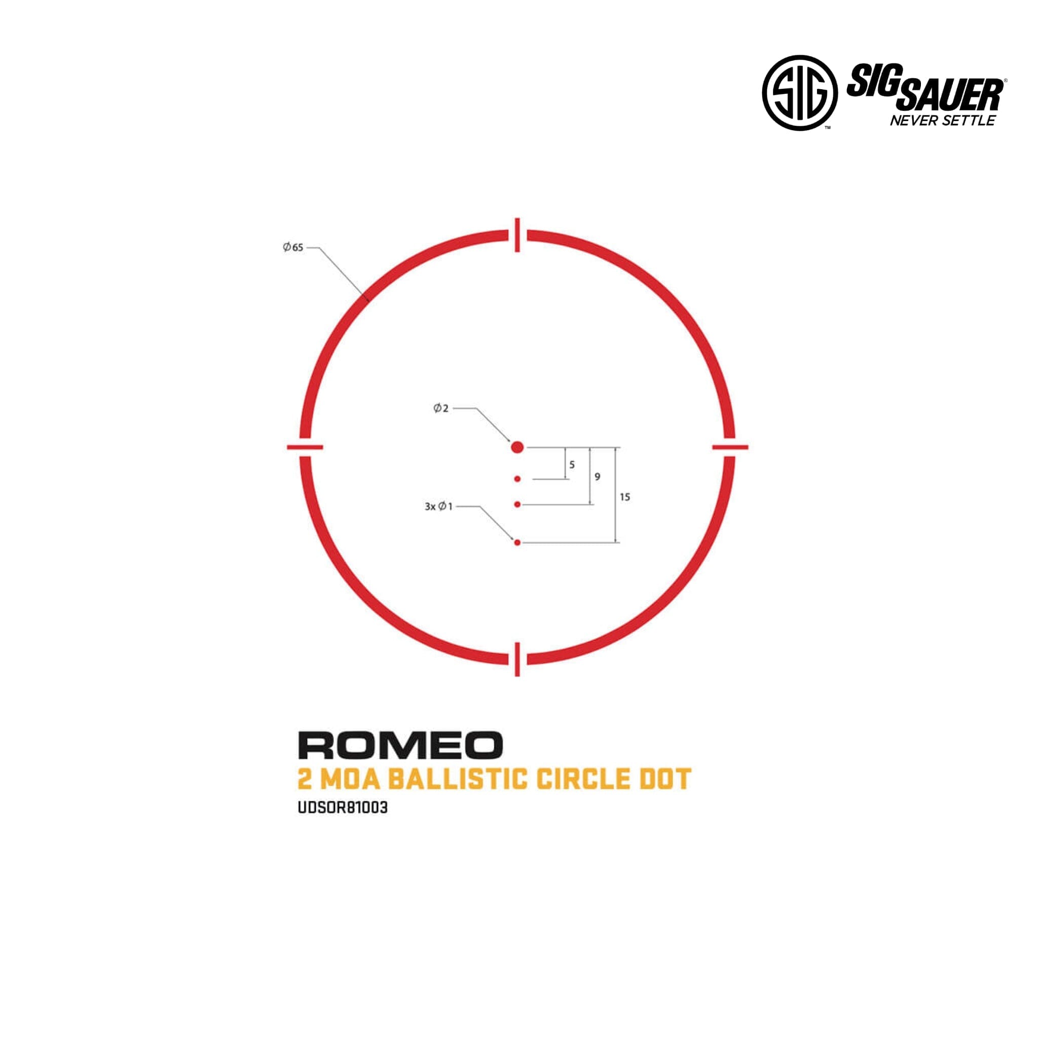 SIG Sauer ROMEO8T Red Dot Sight - 2 MOA Ballistic Circle Dot - FDE Red Dot Sight SIG Sauer 