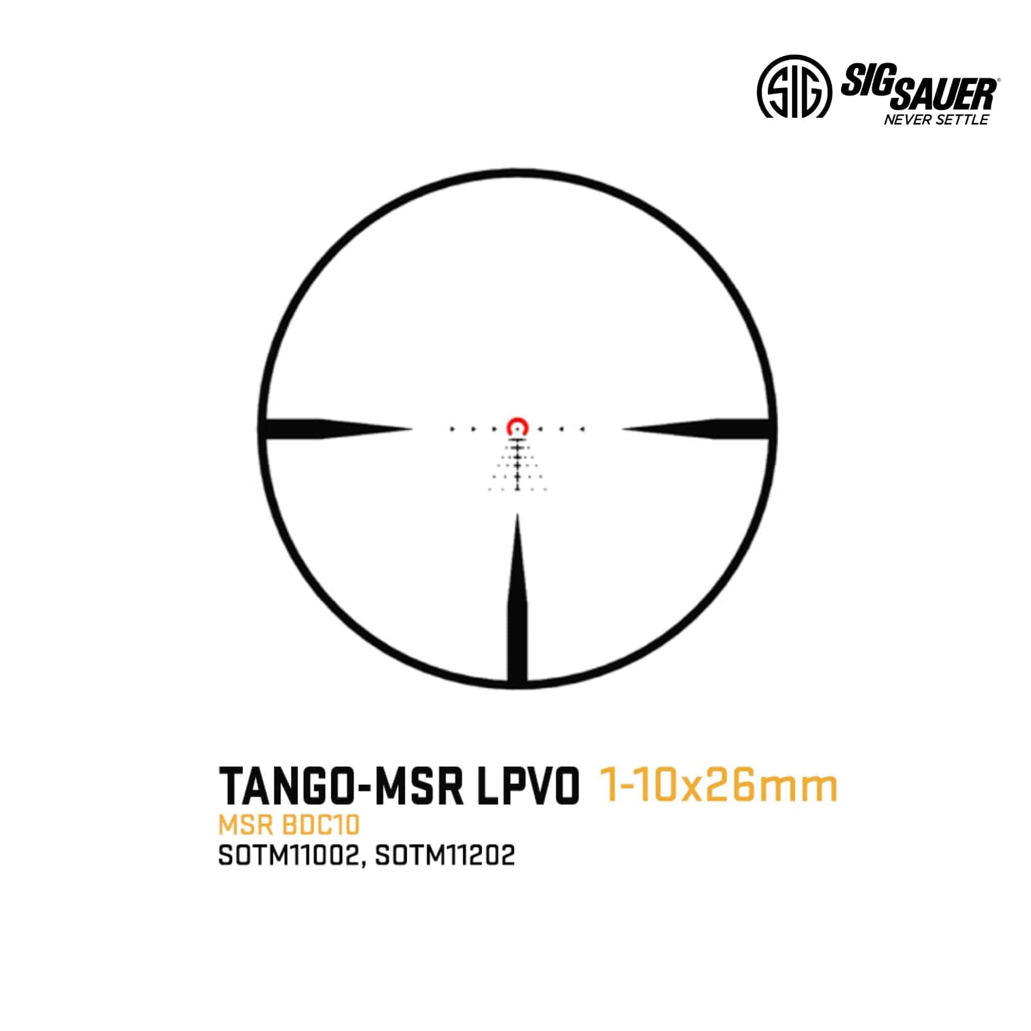 SIG Sauer TANGO-MSR 1-10×26 FFP Riflescope - MSR BDC10 Reticle - Black Rifle Scope SIG Sauer 