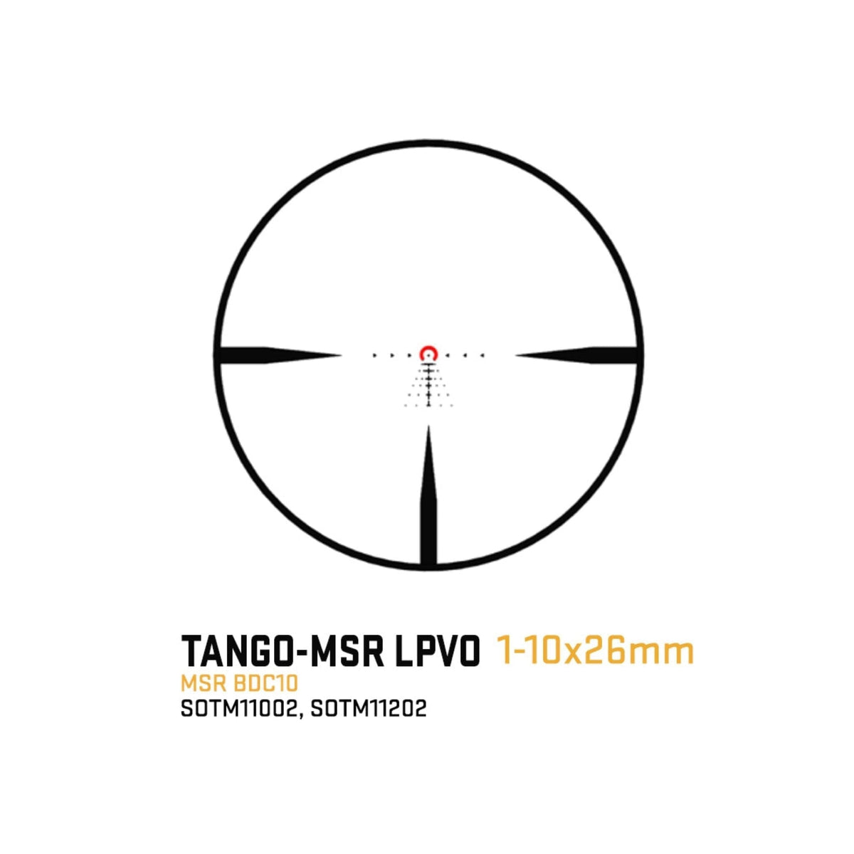 SIG Sauer TANGO-MSR 1-10x26 black rifle scope on its included ALPHA-MSR cantilever mount