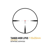 SIG Sauer TANGO-MSR 1-10x26 black rifle scope on its included ALPHA-MSR cantilever mount