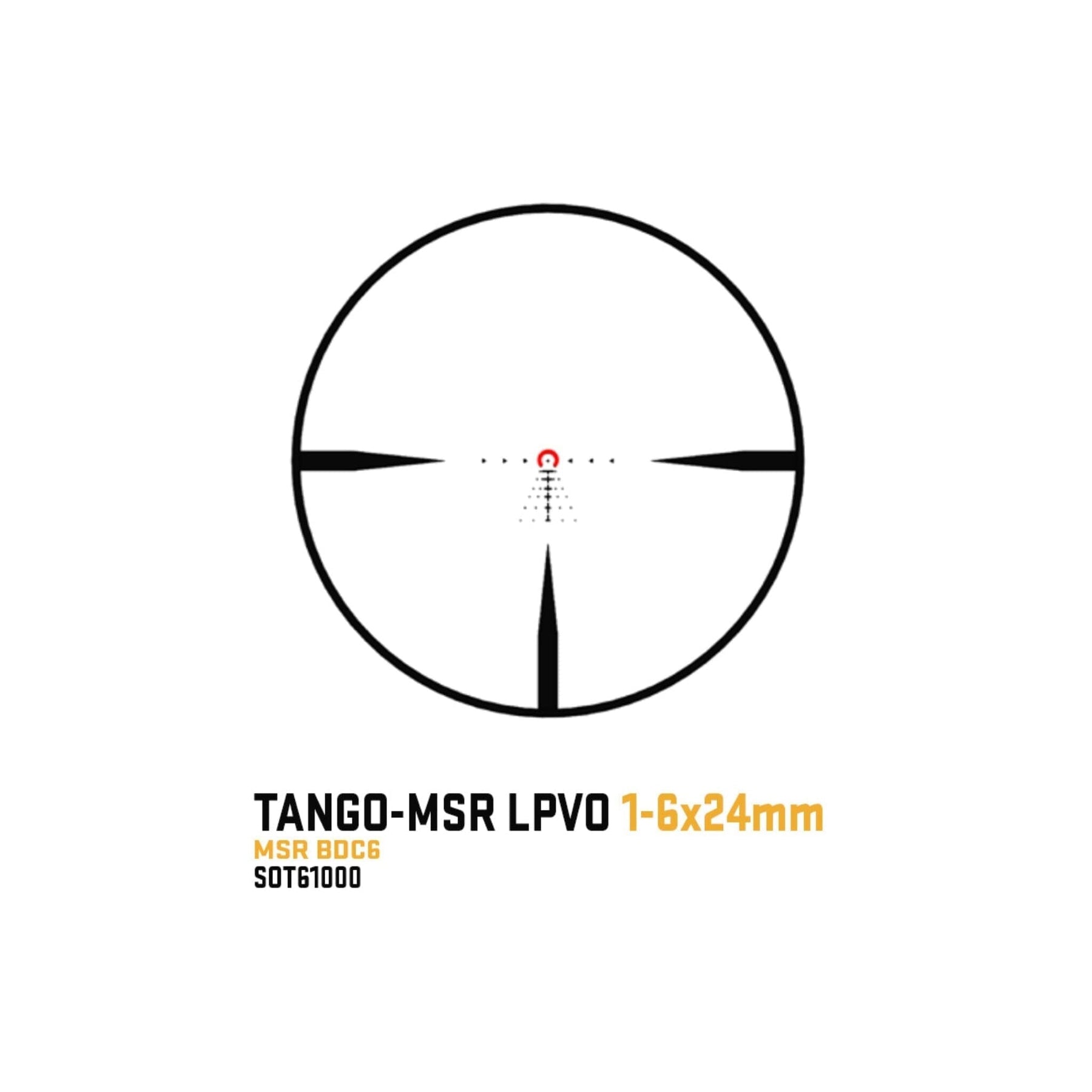 SIG Sauer TANGO-MSR 1-6x24 FFP scope shown with the included ALPHA-MSR cantilever mount