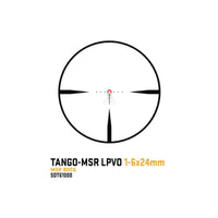 SIG Sauer TANGO-MSR 1-6x24 FFP scope shown with the included ALPHA-MSR cantilever mount