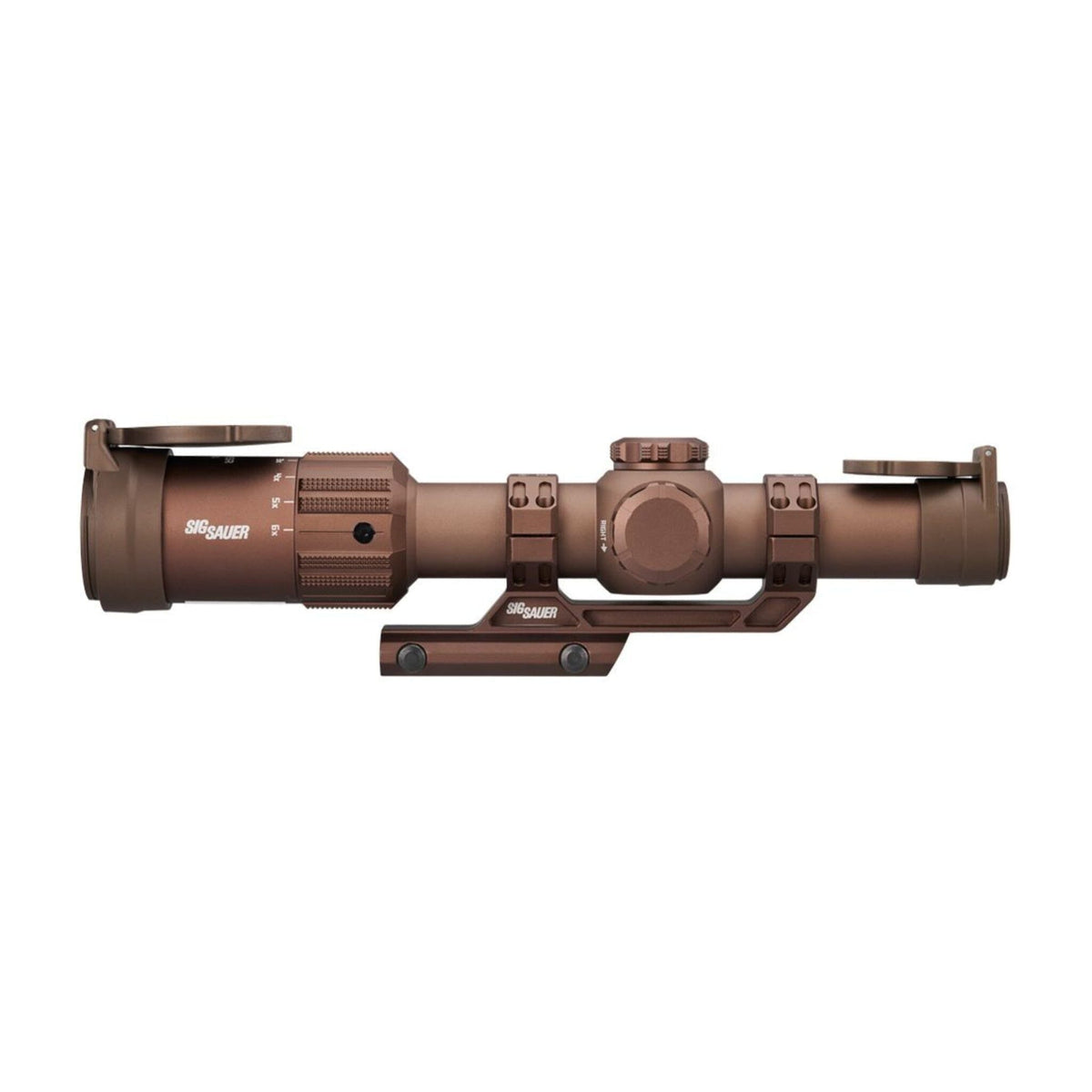 TANGO-MSR 1-6x24 in coyote tan with the illumination dial and capped 0.5 MOA turrets