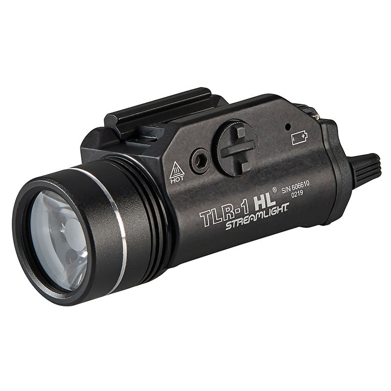 Streamlight TLR-1 HL weapon light in black, part 69260, rated 1000 lumens and 20,000 candela