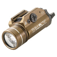 Streamlight TLR-1 HL weapon light in FDE Brown shown on its own against a plain background