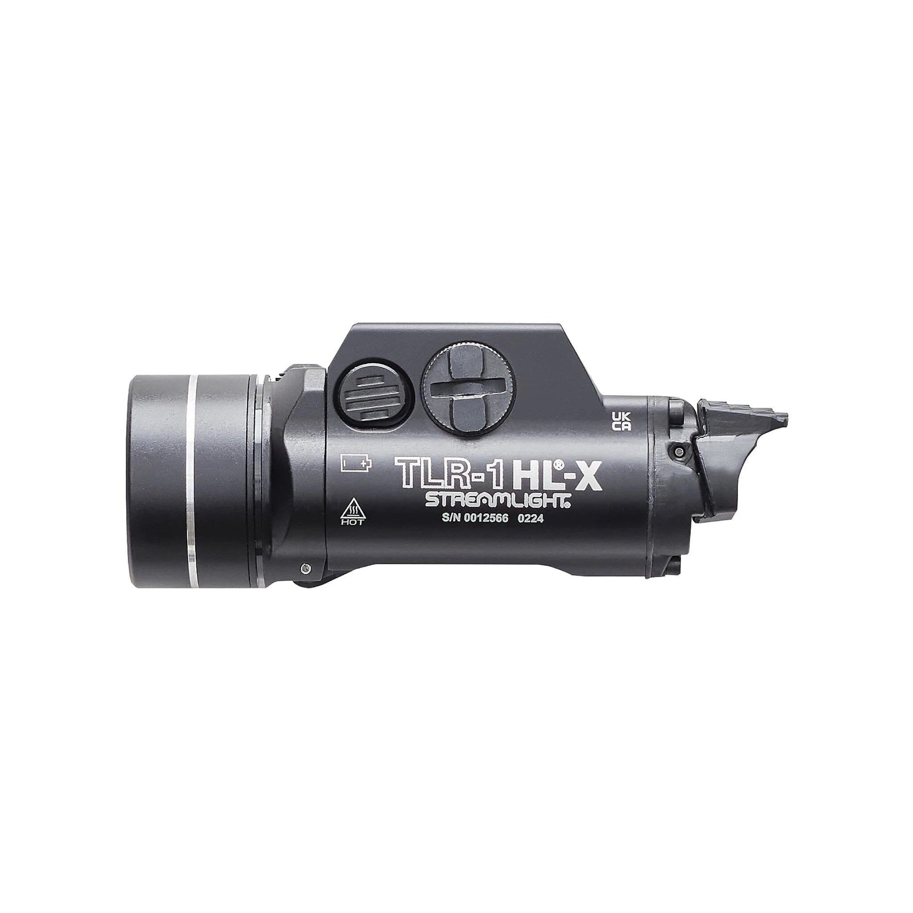 Streamlight TLR-1 HL-X weapon light showing the rail grip clamp and ambidextrous rear paddles