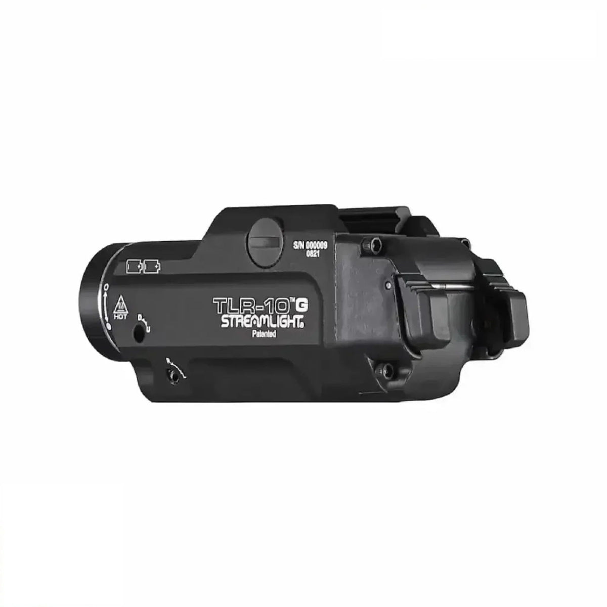 Streamlight TLR-10 G showing the interchangeable high and low Flex rear switches supplied with it