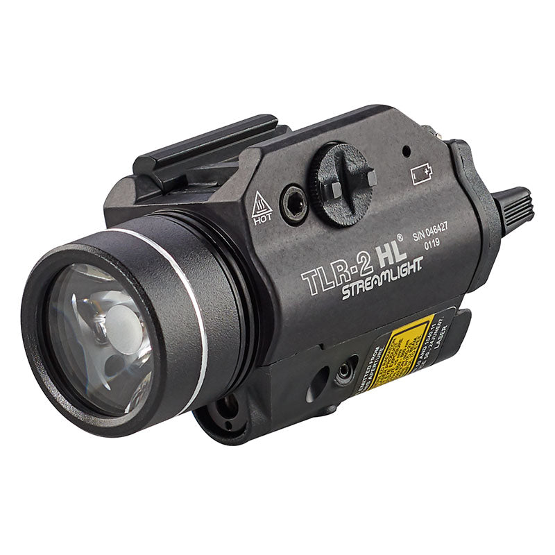 Streamlight TLR-2 HL handgun light in black with an integrated red laser, part 69261
