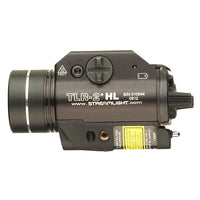 TLR-2 HL light head rated at 1000 lumens and 20,000 candela, with the laser aperture below it