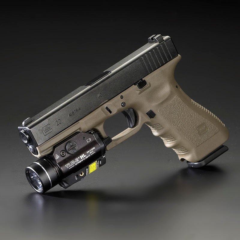 Streamlight TLR-2 HL in black showing the ambidextrous paddle switch and mode selector