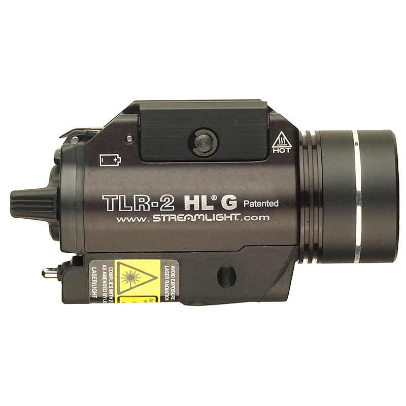 Streamlight TLR-2 HL G showing the mode selector for light, laser or both together