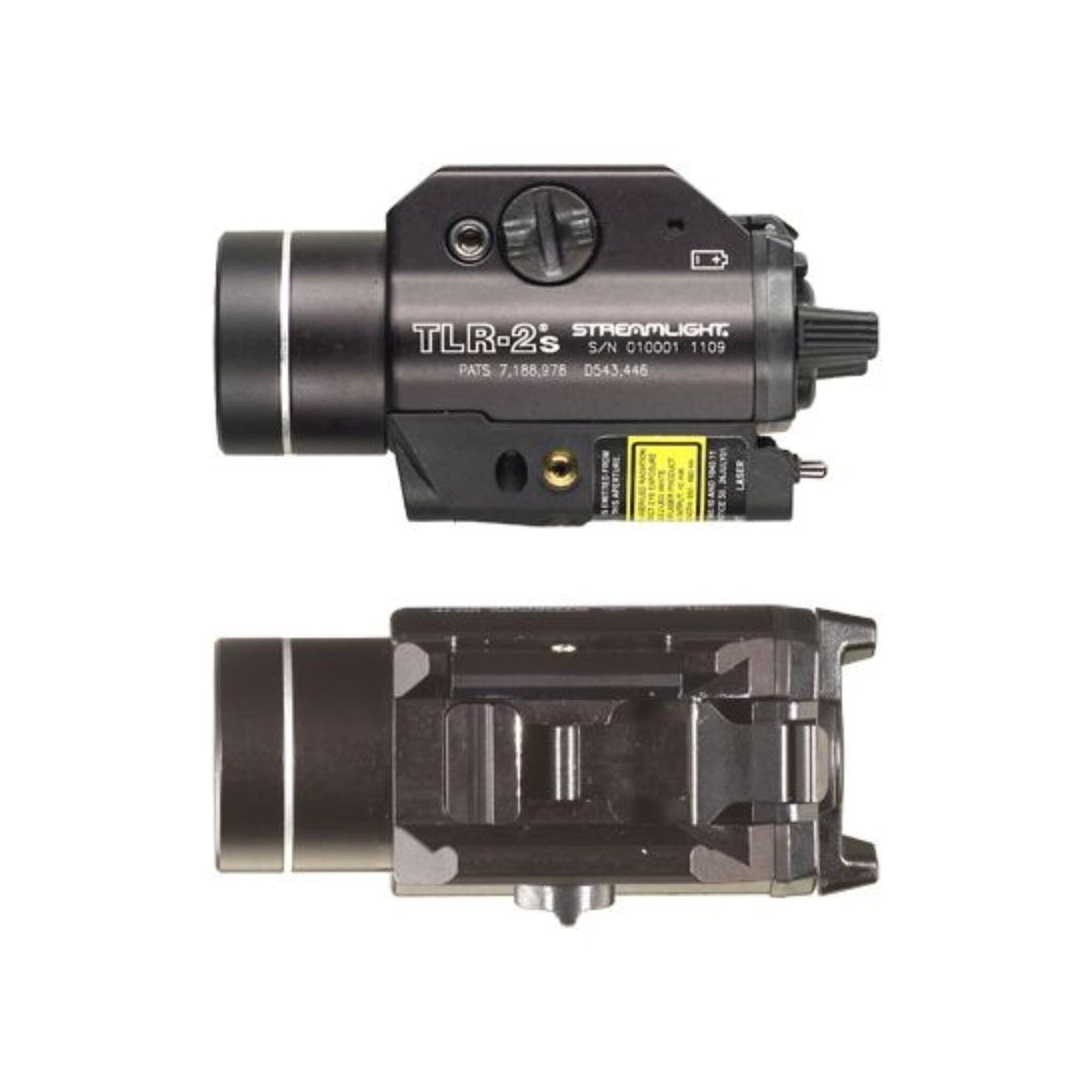 Streamlight TLR-2s in black anodised 6000-series aluminium, weighing 4.72 oz at 3.39 in long