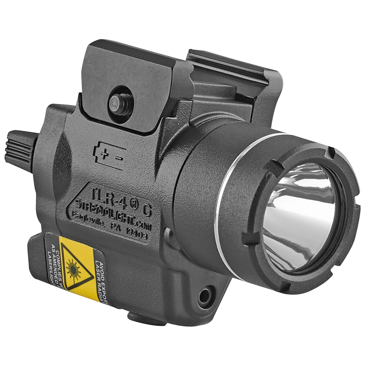 Streamlight TLR-4 G weapon light with green laser running one CR2 lithium cell at 2.81 oz