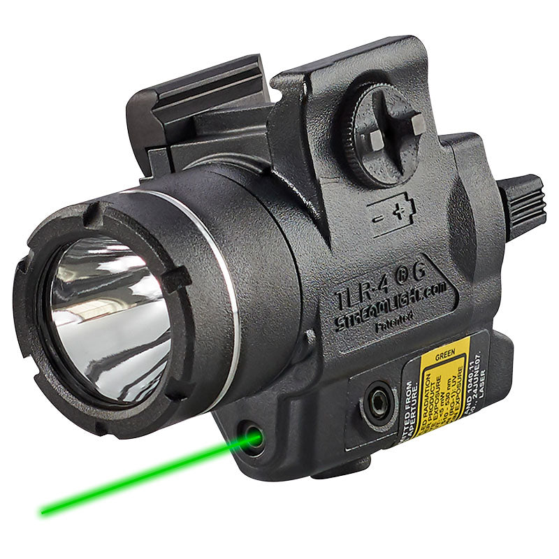 Streamlight TLR-4 G weapon light with green laser shown alone against a white background
