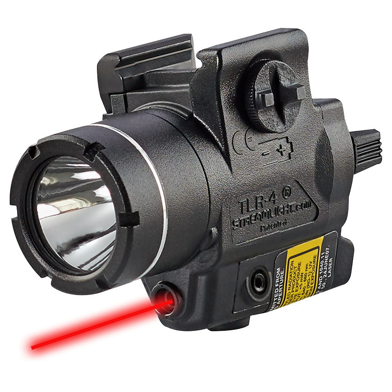 Streamlight TLR-4 compact weapon light and red laser in its polymer body with aluminium facecap
