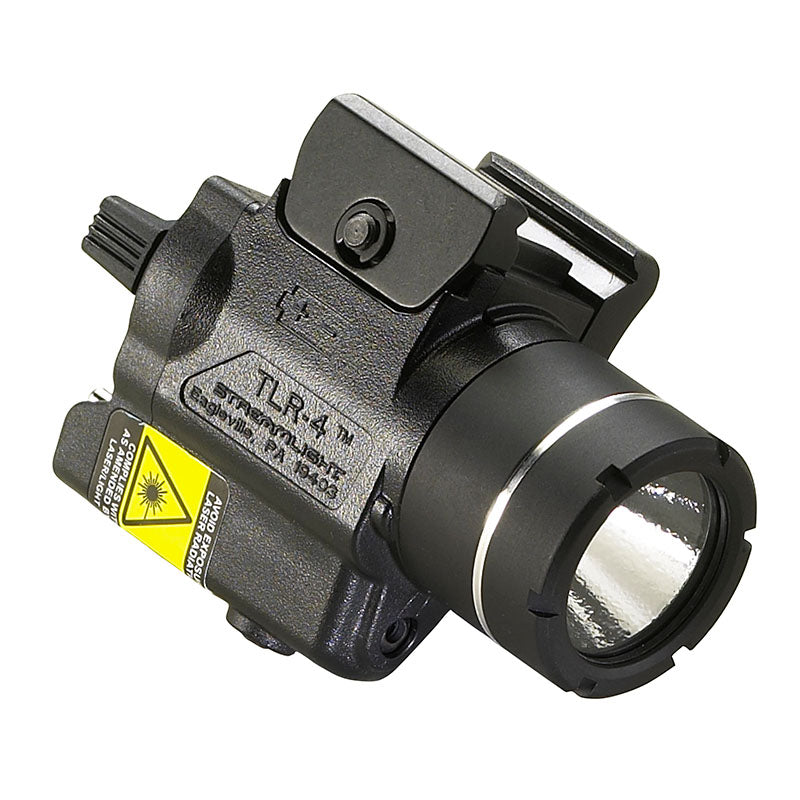Streamlight TLR-4 weapon light showing the quick rail clamp used to fit a railed pistol