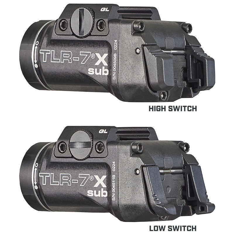 Streamlight TLR-7 X sub giving 550 lumens from the single CR123A lithium cell supplied