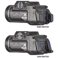 Streamlight TLR-7 X sub giving 550 lumens from the single CR123A lithium cell supplied