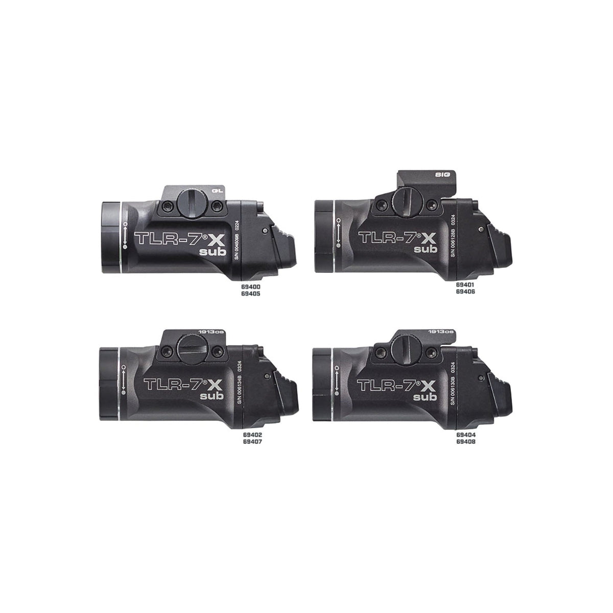 Streamlight TLR-7 X sub weapon light measuring 2.51 inches long on a slim pistol frame