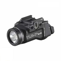 Streamlight TLR-7 X sub subcompact pistol light rated at 725 lumens and 7,700 candela on an SL-B9 pack