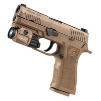 Streamlight TLR-7 X USB weapon light in Flat Dark Earth with its rail clamp system