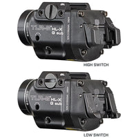 Streamlight TLR-8 HL-X G sub weapon light showing the ambidextrous rear paddle switches
