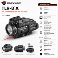 TLR-8 X red aiming laser module, rated for up to 60 hours of laser-only runtime
