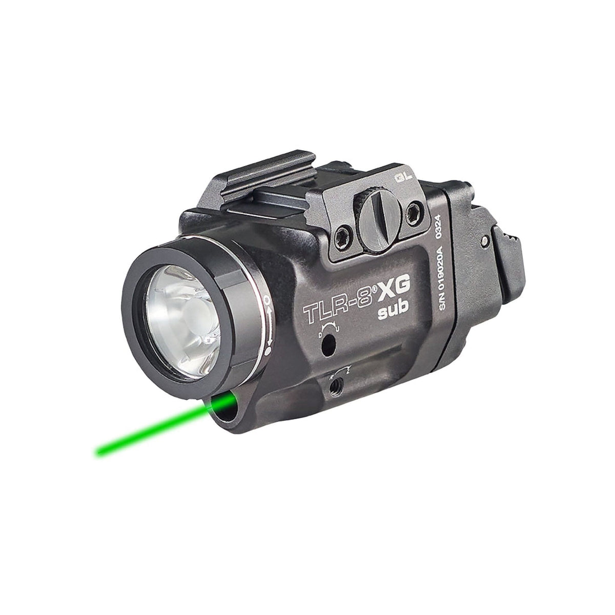 Streamlight TLR-8 X G sub, part 69439, with a green laser for pistols with a 1913OS offset rail