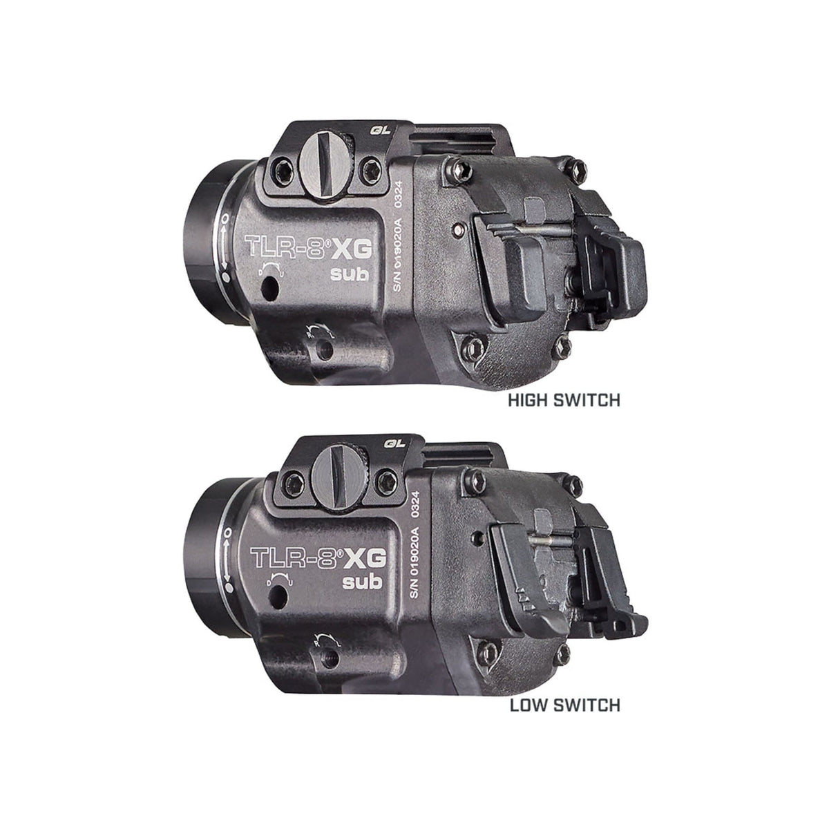 Streamlight TLR-8 X G sub running on a CR123A cell or an SL-B9 USB-C rechargeable pack