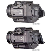 Streamlight TLR-8 X sub 69418 with the red aiming laser beside the 500 lumen LED