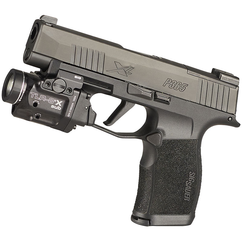 Streamlight TLR-8 X sub 69418 with the battery compartment for a CR123A or SL-B9 pack